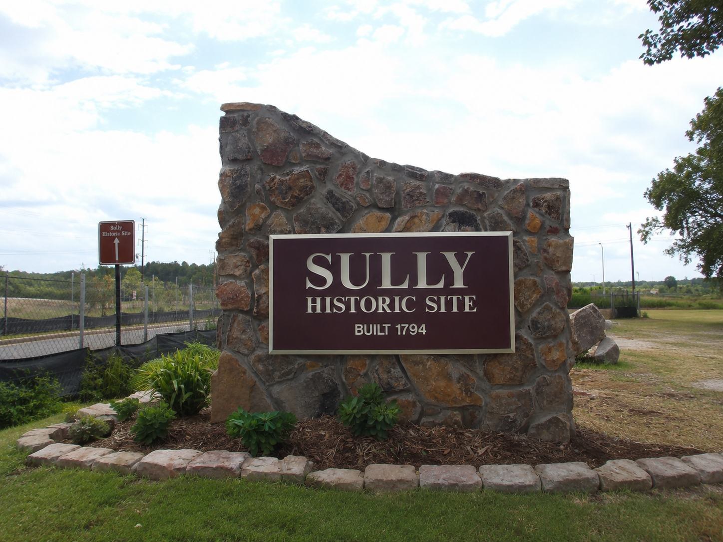 Sully Historic Site stone monument sign